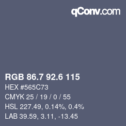 カラーコード: RGB 86.7 92.6 115 | qconv.com