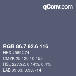 カラーコード: RGB 86.7 92.6 116 | qconv.com