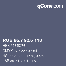 カラーコード: RGB 86.7 92.6 118 | qconv.com