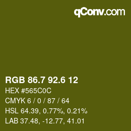 カラーコード: RGB 86.7 92.6 12 | qconv.com