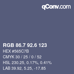 カラーコード: RGB 86.7 92.6 123 | qconv.com