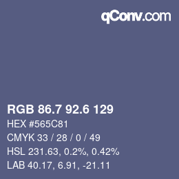 カラーコード: RGB 86.7 92.6 129 | qconv.com