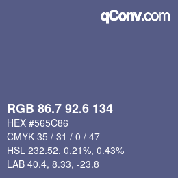 カラーコード: RGB 86.7 92.6 134 | qconv.com