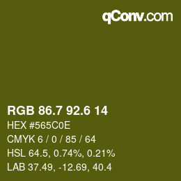 カラーコード: RGB 86.7 92.6 14 | qconv.com