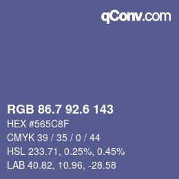 カラーコード: RGB 86.7 92.6 143 | qconv.com