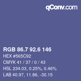 カラーコード: RGB 86.7 92.6 146 | qconv.com