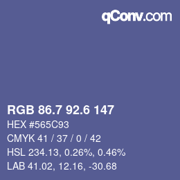 カラーコード: RGB 86.7 92.6 147 | qconv.com