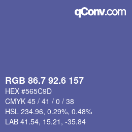 カラーコード: RGB 86.7 92.6 157 | qconv.com