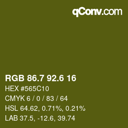 カラーコード: RGB 86.7 92.6 16 | qconv.com