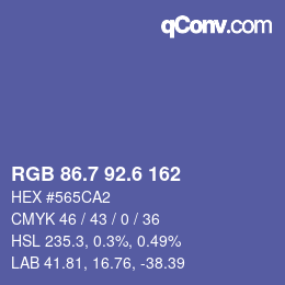 カラーコード: RGB 86.7 92.6 162 | qconv.com