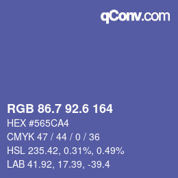 カラーコード: RGB 86.7 92.6 164 | qconv.com