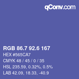 カラーコード: RGB 86.7 92.6 167 | qconv.com