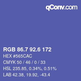 カラーコード: RGB 86.7 92.6 172 | qconv.com