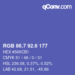 カラーコード: RGB 86.7 92.6 177 | qconv.com