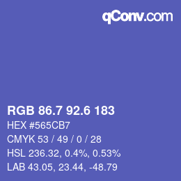 カラーコード: RGB 86.7 92.6 183 | qconv.com