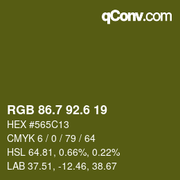 カラーコード: RGB 86.7 92.6 19 | qconv.com