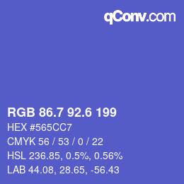 カラーコード: RGB 86.7 92.6 199 | qconv.com