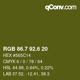 カラーコード: RGB 86.7 92.6 20 | qconv.com