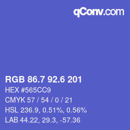 カラーコード: RGB 86.7 92.6 201 | qconv.com