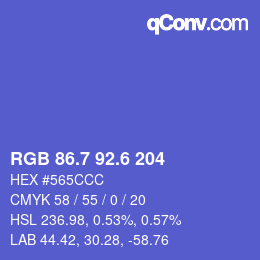 カラーコード: RGB 86.7 92.6 204 | qconv.com