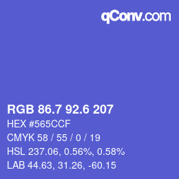 カラーコード: RGB 86.7 92.6 207 | qconv.com