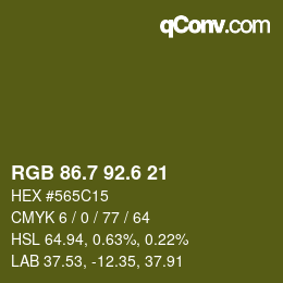 カラーコード: RGB 86.7 92.6 21 | qconv.com