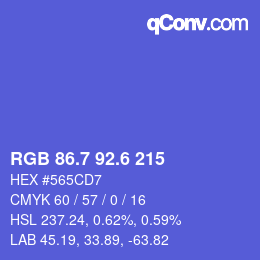 カラーコード: RGB 86.7 92.6 215 | qconv.com