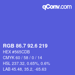 カラーコード: RGB 86.7 92.6 219 | qconv.com