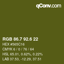 カラーコード: RGB 86.7 92.6 22 | qconv.com