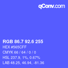 カラーコード: RGB 86.7 92.6 255 | qconv.com
