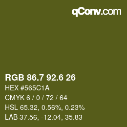 カラーコード: RGB 86.7 92.6 26 | qconv.com