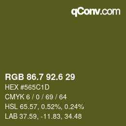 カラーコード: RGB 86.7 92.6 29 | qconv.com