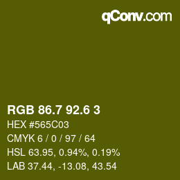 カラーコード: RGB 86.7 92.6 3 | qconv.com