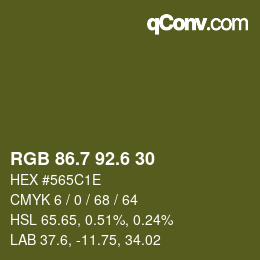 カラーコード: RGB 86.7 92.6 30 | qconv.com