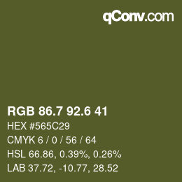 カラーコード: RGB 86.7 92.6 41 | qconv.com