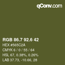 カラーコード: RGB 86.7 92.6 42 | qconv.com