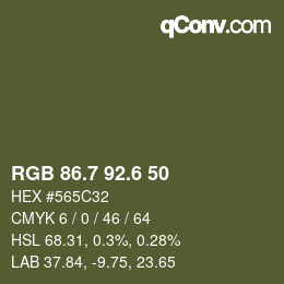 カラーコード: RGB 86.7 92.6 50 | qconv.com