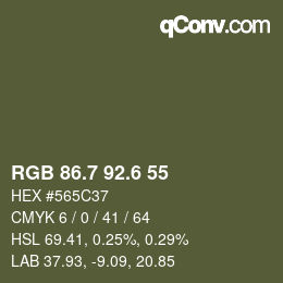 カラーコード: RGB 86.7 92.6 55 | qconv.com