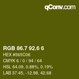 カラーコード: RGB 86.7 92.6 6 | qconv.com