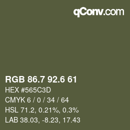 カラーコード: RGB 86.7 92.6 61 | qconv.com