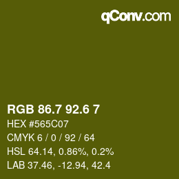 カラーコード: RGB 86.7 92.6 7 | qconv.com
