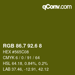 カラーコード: RGB 86.7 92.6 8 | qconv.com