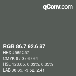 カラーコード: RGB 86.7 92.6 87 | qconv.com