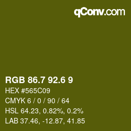 カラーコード: RGB 86.7 92.6 9 | qconv.com