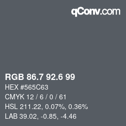 カラーコード: RGB 86.7 92.6 99 | qconv.com
