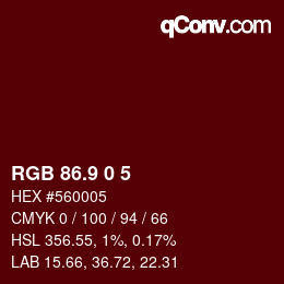 Color code: RGB 86.9 0 5 | qconv.com