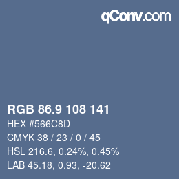 Color code: RGB 86.9 108 141 | qconv.com
