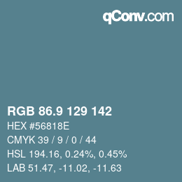 Color code: RGB 86.9 129 142 | qconv.com