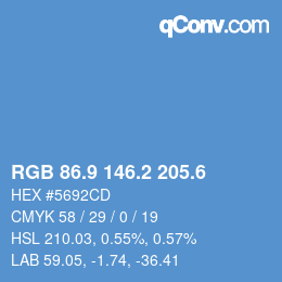 カラーコード: RGB 86.9 146.2 205.6 | qconv.com