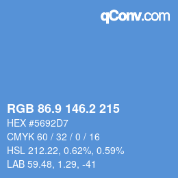 カラーコード: RGB 86.9 146.2 215 | qconv.com